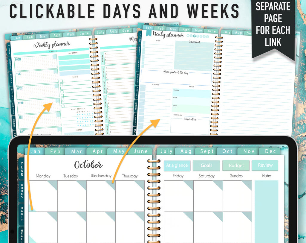 Undated Digital Planner Template
