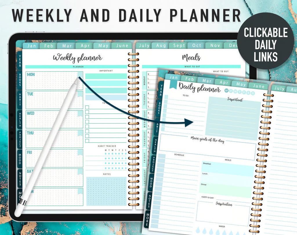 Undated Digital Planner Template