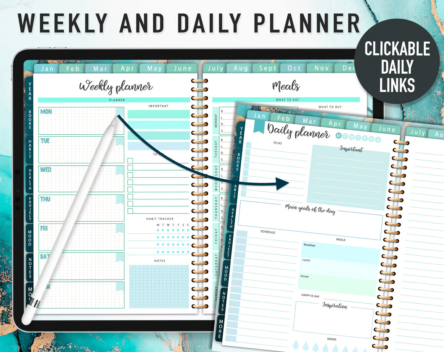 Undated Digital Planner Template