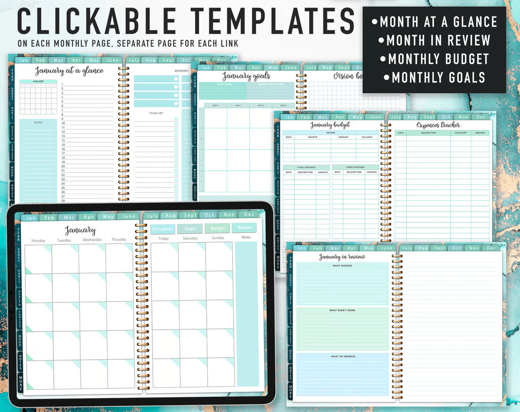 Undated Digital Planner Template