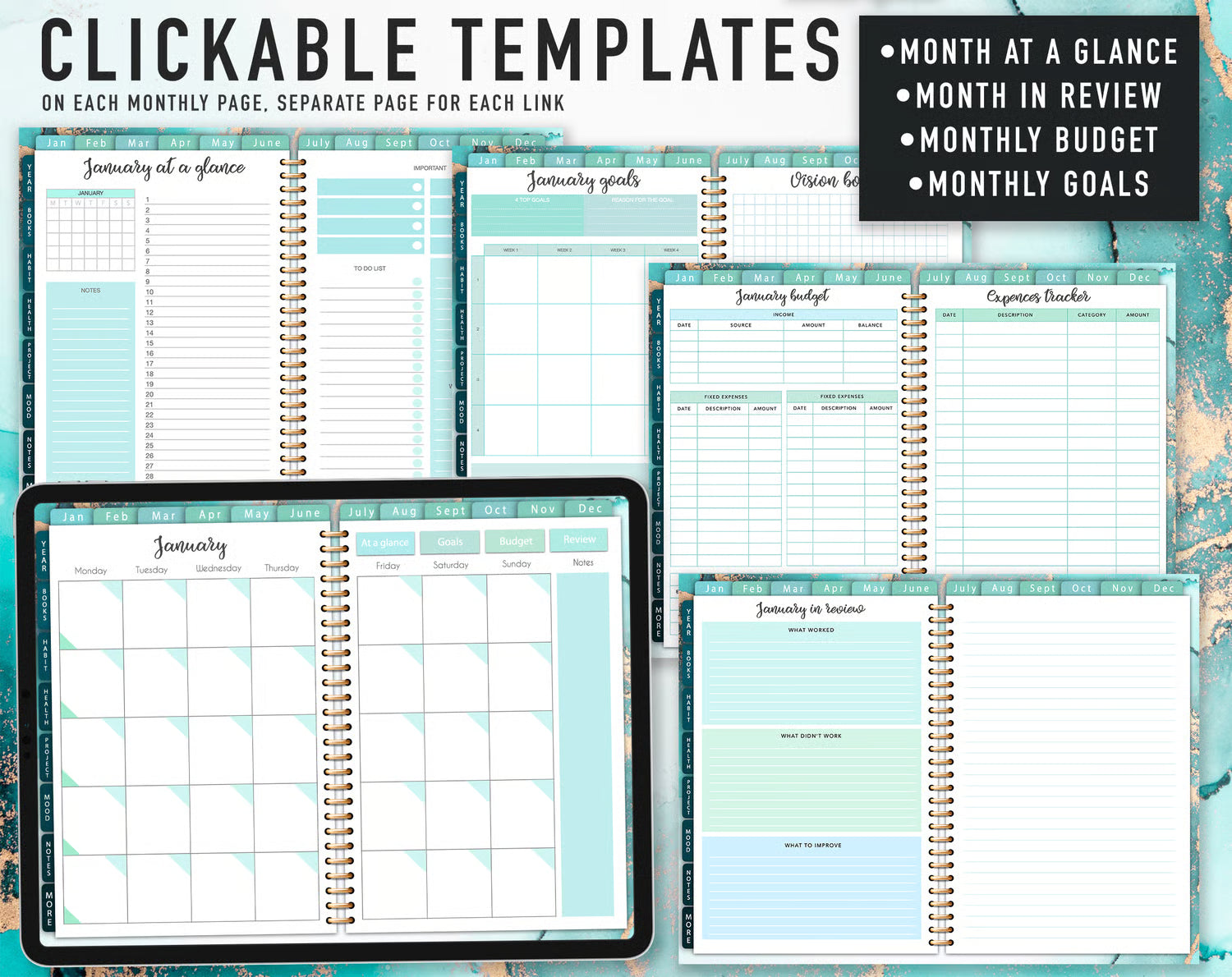 Undated Digital Planner Template