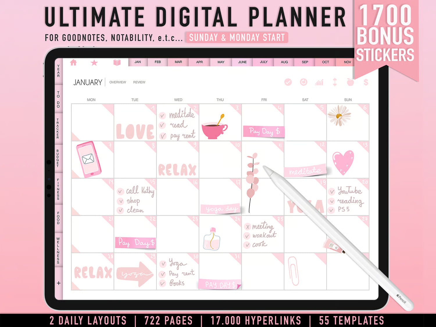 PLR Menstrual Cycle Planner Horizontal